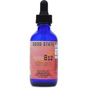 Good State | Liquid Hydro B12 | 2oz | 3,000 mcg per 1 mL | 60 Servings | from Methylcobalamin, Adenosylcobalamin, and Hydroxocobalamin | Vegan Friendly