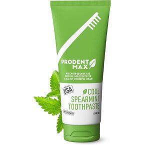 Cool Spearmint Natural Toothpaste, Whitening Toothpaste for Oral and Gum Health, For Adults and Kids Toothpaste with No Fluoride, Cleans Teeth and Freshens Breath, 4 oz