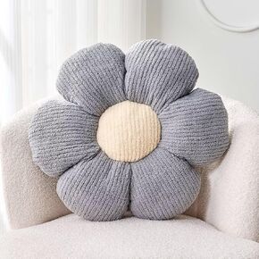 Flower Throw Pillow, Soft Sage Green 14.9" Flower Pillow for Home Decor, Cute Flower Shaped Floor Pillow Aesthetic Flower Plush Decorative Pillows for Bed Sofa Couch