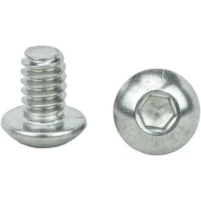 #6-32 x 5/16" Button Head Socket Cap Screws, Full Thread, Allen Socket Drive, Stainless Steel 18-8, Bright Finish, Quantity 25 Pieces by Bridge Fasteners