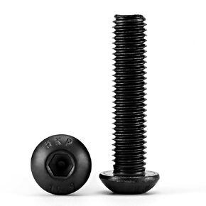 M10-1.5 x 25mm Button Head Socket Cap Screws Bolts, 10.9 Grade Alloy Steel, Black Oxide Finish, Allen Socket Drive, Metric Machine Fully Threaded, Quantity 10PCS