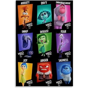 Loopo Inside Out 2 Movie Posters for Room Aesthetic Canvas Wall Art Decor 12x18inch(30x45cm), Unframe-style-3