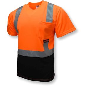 Radians ST11B Type R Class 2 Short Sleeve Black Bottom T-Shirt - Orange/Black - Size 2X