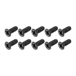 METALLIXITY Phillips Flat Head Screws (M4 x 10mm) 50Pcs, Carbon Steel Machine Screws - for Glasses Watch and Other Small Electronics, Black