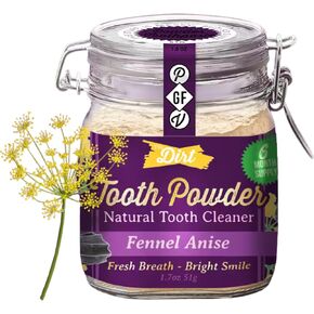 The Dirt - Tooth Powder, Herbs, Essential Oils & Bentonite Clay Tooth Powder, Natural Fluoride-Free Toothpaste Alternative, Organic Vegan (Super Mint, 25g: 3 Month Supply)