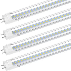 JESLED 2FT LED Tube Light, T8 T10 T12 Type B LED Light Bulb, 10W(24W Equiv.), 5000K Daylight, 1120LM, 24 Inch F20T12 Fluorescent Replacement, Remove Ballast, Double-Ended Power, Clear Cover (4 Pack)