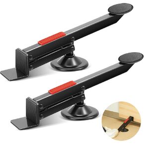 Hicarer 2 Pcs Door Lifter Tool Swivel Type Door and Board Lifter Door Lifter Installation Tool Drywall Lifts, Hands Free Support for Your Projects, Black