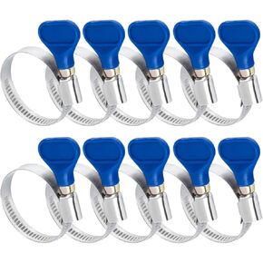 POWERTEC 70247-P2 1-1/2 بوصة مشابك لولبية من الفولاذ المقاوم للصدأ، مشابك خرطوم مفاتيح قابلة للتعديل لخرطوم حمام السباحة لحمامات السباحة فوق الأرض وأنابيب PVC، مشبك الأنابيب، مشبك تروس دودة، 10 عبوات