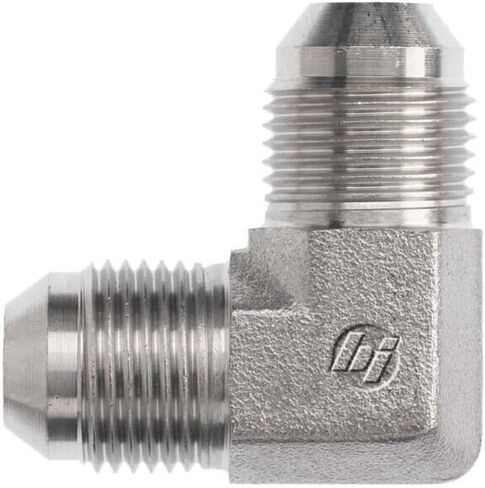 Brennan Industries 2500-03-03-FG Forged Steel 90 Degree Elbow Adapter, 3/8"-24 SAE x 3/8"-24 SAE Thread, 3/16" Male JIC x 3/16" Male JIC, 0.438" Flats in Saudi Arabia