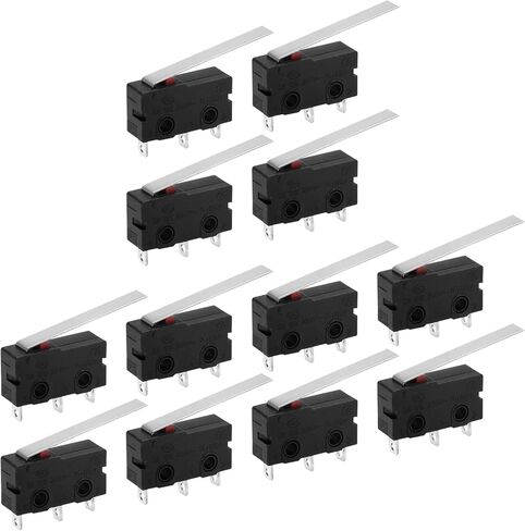 BokWin 12 Pcs Micro Limit Switch with Lever,Micro Switch Nomentary Push Button 3 Pin 125 250VAC in Saudi Arabia