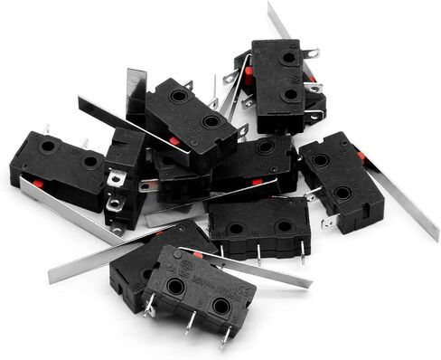 BokWin 12 Pcs Micro Limit Switch with Lever,Micro Switch Nomentary Push Button 3 Pin 125 250VAC in Saudi Arabia