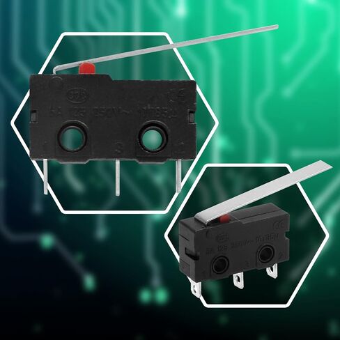 BokWin 12 Pcs Micro Limit Switch with Lever,Micro Switch Nomentary Push Button 3 Pin 125 250VAC in Saudi Arabia