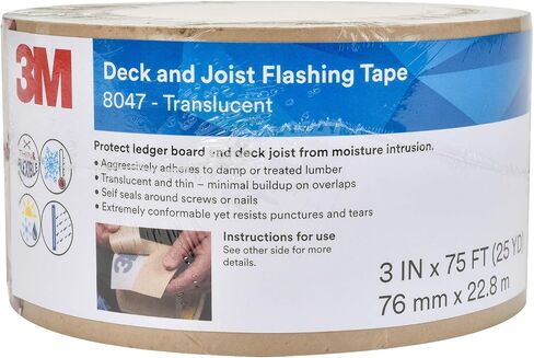 3M Deck and Joist Flashing Tape 8047, 3 in x 75 ft, Waterproof Joist Tape for Decking with Adhesive Backed for a Weather Moisture Barrier for Decks, Joists, Posts, Ledger Boards in Saudi Arabia