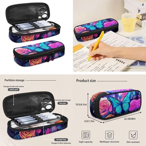 Butterfly Backpack for Girls 6-8 14-16 Kids School Bag Set with Lunchbox Pencil Case Water Bottle Sleeve Elementary Schoolbag Primary Middle School Bookbag Rose Back Pack in Saudi Arabia