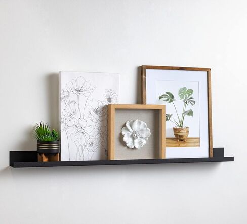 Infinite Design Floating Metal Wall Shelf – Minimalist Premium Floating Shelves MADE IN USA | Easily Mounted, Perfect Floating Shelf for your Living Room, Kitchen, Bathroom or Bedroom | Black, 48 Inch in Kuwait
