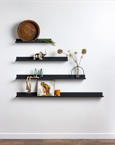 Infinite Design Floating Metal Wall Shelf – Minimalist Premium Floating Shelves MADE IN USA | Easily Mounted, Perfect Floating Shelf for your Living Room, Kitchen, Bathroom or Bedroom | Black, 48 Inch in Kuwait