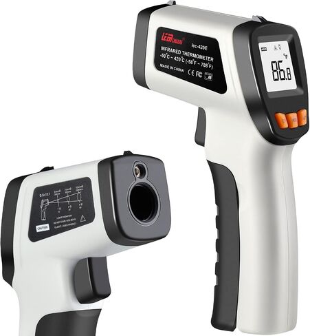 Infrared Thermometer -58°F ~ 752°F (Not for Human), LEERCHUANG Laser Temperature Gun for Pizza Oven, Non-Contact Laser Thermometer Gun with Adjustable Emissivity for Cooking/BBQ/Freezer in Saudi Arabia
