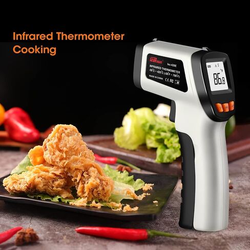 Infrared Thermometer -58°F ~ 752°F (Not for Human), LEERCHUANG Laser Temperature Gun for Pizza Oven, Non-Contact Laser Thermometer Gun with Adjustable Emissivity for Cooking/BBQ/Freezer in Saudi Arabia