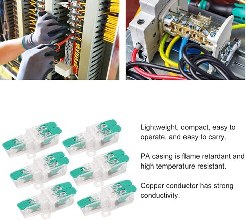 20PCS 1 in 2 out Lever Wire Connectors Compact Wire Conductor Connector with Electrical Terminals Lever Nuts for 10-20AWG Wires 41A 450V Wire Splice Connector in Saudi Arabia