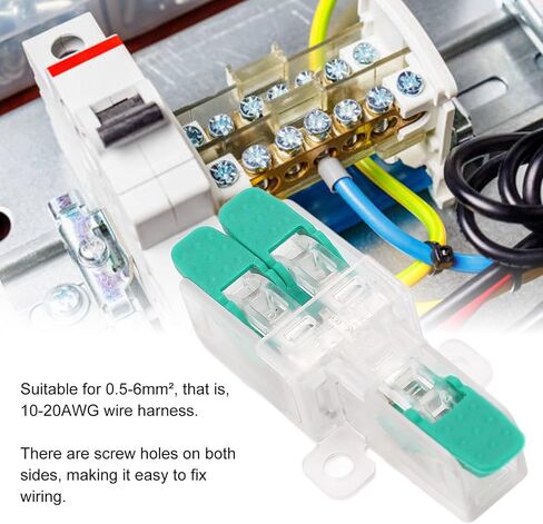 20PCS 1 in 2 out Lever Wire Connectors Compact Wire Conductor Connector with Electrical Terminals Lever Nuts for 10-20AWG Wires 41A 450V Wire Splice Connector in Saudi Arabia