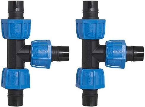 Watts AT1 ANKA Series High Pressure Poly-Pipe Tee, 1" x 1" x 1" Black Fitting w/ Blue Tapered Nut Seals, High Grade Glass Fiber Reinforced Nylon, Agriculture & Irrigation in Saudi Arabia