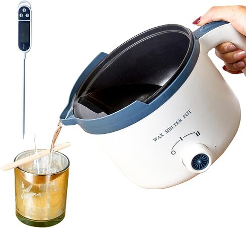 Ksedcon Candle Melting Pot, 1.8L Wax Melter for Candle Making with Rotary Switch, Electric Non-Stick Small Candle Making Pouring Pot, Wax Melting Tool with Heat-Resistant in Saudi Arabia