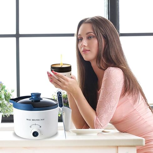 Ksedcon Candle Melting Pot, 1.8L Wax Melter for Candle Making with Rotary Switch, Electric Non-Stick Small Candle Making Pouring Pot, Wax Melting Tool with Heat-Resistant in Saudi Arabia