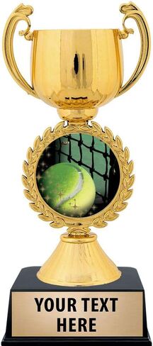 Crown Awards Personalized Tennis Trophy, 7.25" Gold Cup Tennis Ball Trophies with Free Custom Engraving Prime in Saudi Arabia