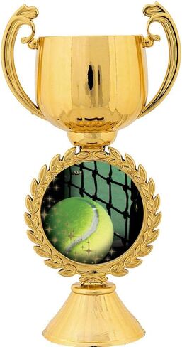 Crown Awards Personalized Tennis Trophy, 7.25" Gold Cup Tennis Ball Trophies with Free Custom Engraving Prime in Saudi Arabia