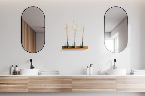 Infinite Design Floating Metal Wall Shelf – Minimalist Premium Floating Shelves MADE IN USA | Easily Mounted, Perfect Floating Shelf for your Living Room, Kitchen, Bathroom or Bedroom | Black, 48 Inch in Kuwait