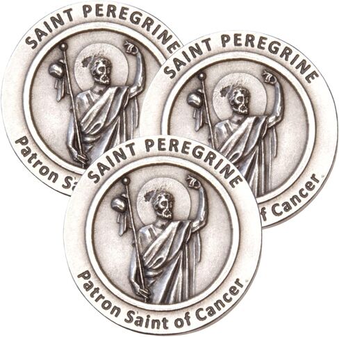 St. Peregrine Pocket Medal, Patron Saint of Cancer Coin, Religious Inspirational Gifts, 1 Inch (Pack of 3) in Saudi Arabia