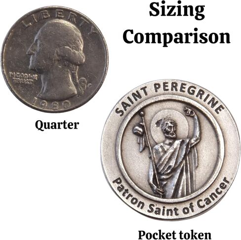 St. Peregrine Pocket Medal, Patron Saint of Cancer Coin, Religious Inspirational Gifts, 1 Inch (Pack of 3) in Saudi Arabia