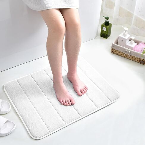 VANRA Small Bath Mat Bath Rugs Anti-Slip Memory Foam Non-Slip Bathroom Mat Soft Bathmat Carpet 15.7" X 23.6" (Gray) in Kuwait