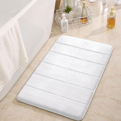 VANRA Small Bath Mat Bath Rugs Anti-Slip Memory Foam Non-Slip Bathroom Mat Soft Bathmat Carpet 15.7" X 23.6" (Gray) in Kuwait