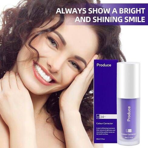 Purple Teeth Whitening, Colour Corrector Toothpaste, Purple Teeth Whitener for Teeth Whitening, Teeth Whitening Kit for Tooth Stain Removal, Purple Whitening Booster in Saudi Arabia