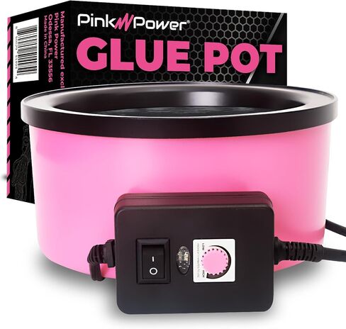Pink Power Electric Hot Glue Pot for Crafts with Adjustable Temp 225-400 F - 160ml Hot Glue Skillet for Crafting - Glue Guns for Crafters - Mini Electric Skillet in Kuwait