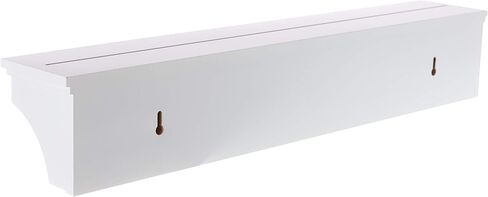 Kiera Grace Finley Floating Shelf, Modern Wall Mounted Hanging Shelf with 3 Metal Hooks for Home, Office, 24", White, 1Pack in Kuwait