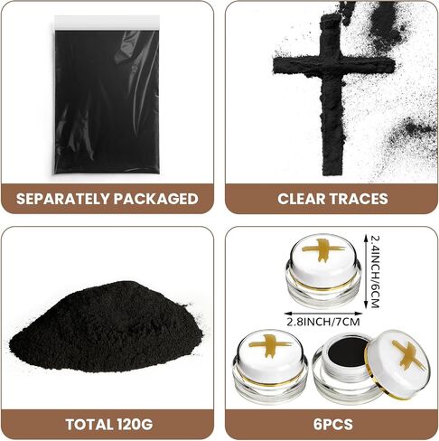 BBTO 12 Pcs Palm Ash Wednesday Church Supply 6 Pcs Palm Ash Pyx and 6 Pcs Palm Ashes for Ash Wednesday Easter Church Service Goods (1000 People) in Saudi Arabia