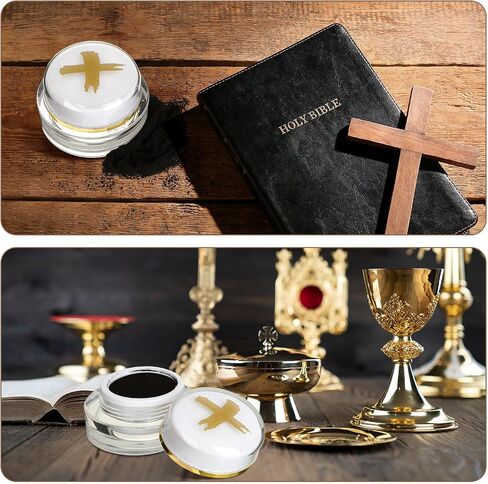 BBTO 12 Pcs Palm Ash Wednesday Church Supply 6 Pcs Palm Ash Pyx and 6 Pcs Palm Ashes for Ash Wednesday Easter Church Service Goods (1000 People) in Saudi Arabia