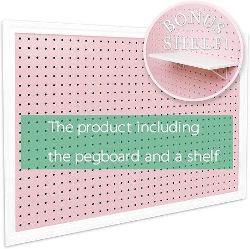 Craft Peg Board Organizer - Versatile Wall Storage Solution for Nursery, Retail Displays & Room Decor – Includes Free Shelf, Fits Most 1/4 Accessories, Perfect Peg Wall by Wooden Peg Board Door Panel in Saudi Arabia