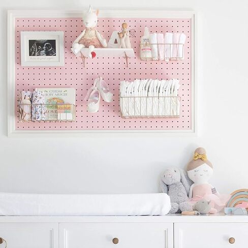 Craft Peg Board Organizer - Versatile Wall Storage Solution for Nursery, Retail Displays & Room Decor – Includes Free Shelf, Fits Most 1/4 Accessories, Perfect Peg Wall by Wooden Peg Board Door Panel in Saudi Arabia