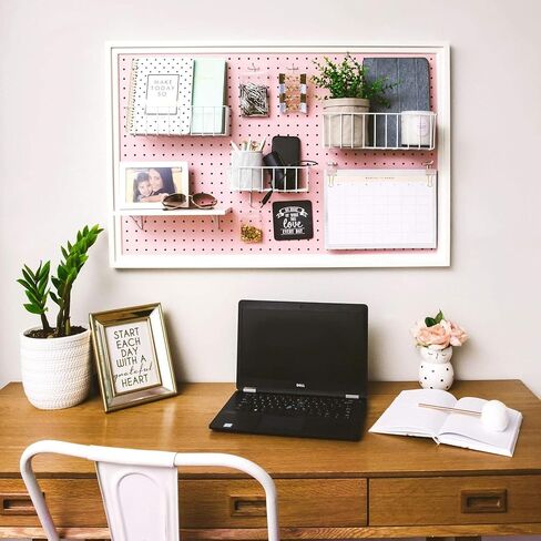 Craft Peg Board Organizer - Versatile Wall Storage Solution for Nursery, Retail Displays & Room Decor – Includes Free Shelf, Fits Most 1/4 Accessories, Perfect Peg Wall by Wooden Peg Board Door Panel in Saudi Arabia