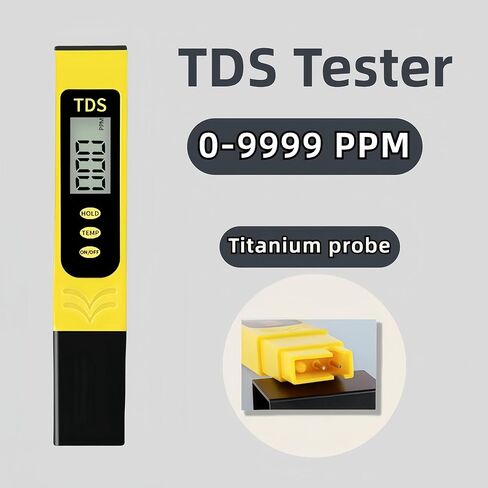 2 في 1 TDS Merer ومقياس درجة الحرارة، جهاز قياس المياه الرقمي TDS Meter، مياه الشرب، حمام السباحة، حوض السمك، المختبر، الزراعة المائية، نطاق قياس 0-9999 جزء في المليون in Kuwait