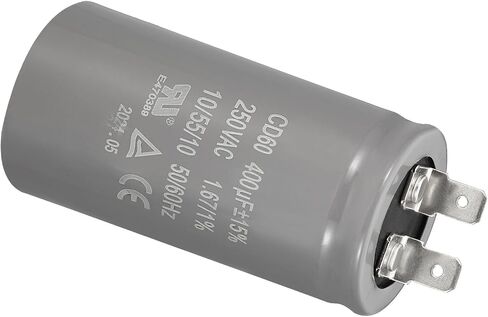 PATIKIL CD60 Run Capacitor, 400uF/MFD 250V 15% Tolerance 50/60Hz Motor Starting Capacitor for Air Compressor Motor Starts Running, Grey in Saudi Arabia