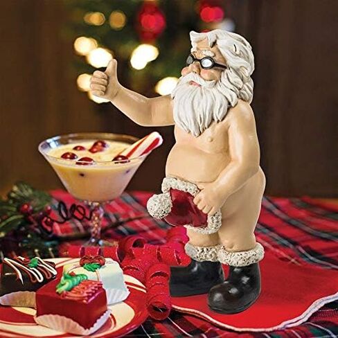 Design Toscano Santa Unwrapped, Buck-Naked Father Christmas Holiday Statue in Saudi Arabia