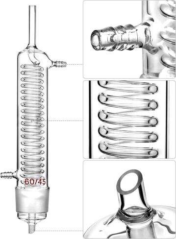 QWORK 1000ml Soxhlet Extractor Kit with High Borosilicate Glass Extraction Bottle, Extraction Tube, and Condenser, 29/32 Joint for Flask, 60/45 Joint for Condenser and Extraction Tube in Saudi Arabia