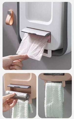 Hanging kitchen trash can, foldable mini trash can, Car trash can, Bathroom trash can, Cabinet trash can, plastic, 2.6 gallons (white) in Saudi Arabia