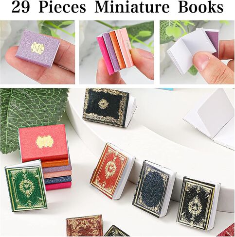 29 قطعة بمقياس 1:12 من كتب بيت الدمى المنمنمة المتنوعة، كتب المنمنمات الخالدة، كتب صغيرة نموذج ملحقات تزيين بيت الدمى، لوازم ألعاب التظاهر للأولاد والبنات (النمط الكلاسيكي) in Kuwait