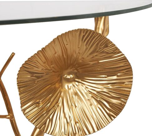 Deco 79 Metal Floral Branch Wall Shelf with Glass Top, 24" x 12" x 16", Gold in Saudi Arabia