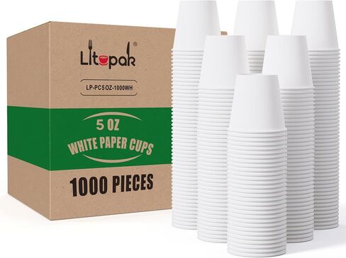LITOPAK 1000 pack 3 oz Paper Cups, White Disposable Bathroom Cups, Mini Paper Cups for Parties, Picnics, Barbecues, Travel and Event in Kuwait